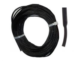 10 metros nylon braid + 20 centímetros de termo retrátil para acabamento nylon braid 6 mm malha nautica techflex  preto