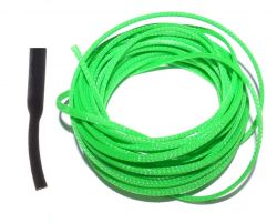 10 metros nylon braid + 20 centímetros de termo retrátil para acabamento nylon braid sleeve  3 mm verde 