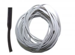 10 metros nylon braid + 20 centímetros de termo retrátil para acabamento nylon braid sleeve  3 mm cinza